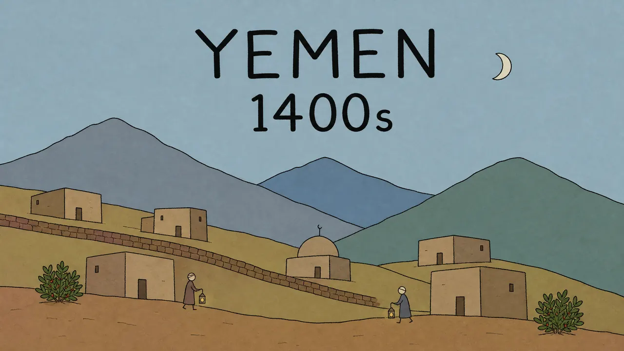Handmade historical explainer illustration from the Coffee project