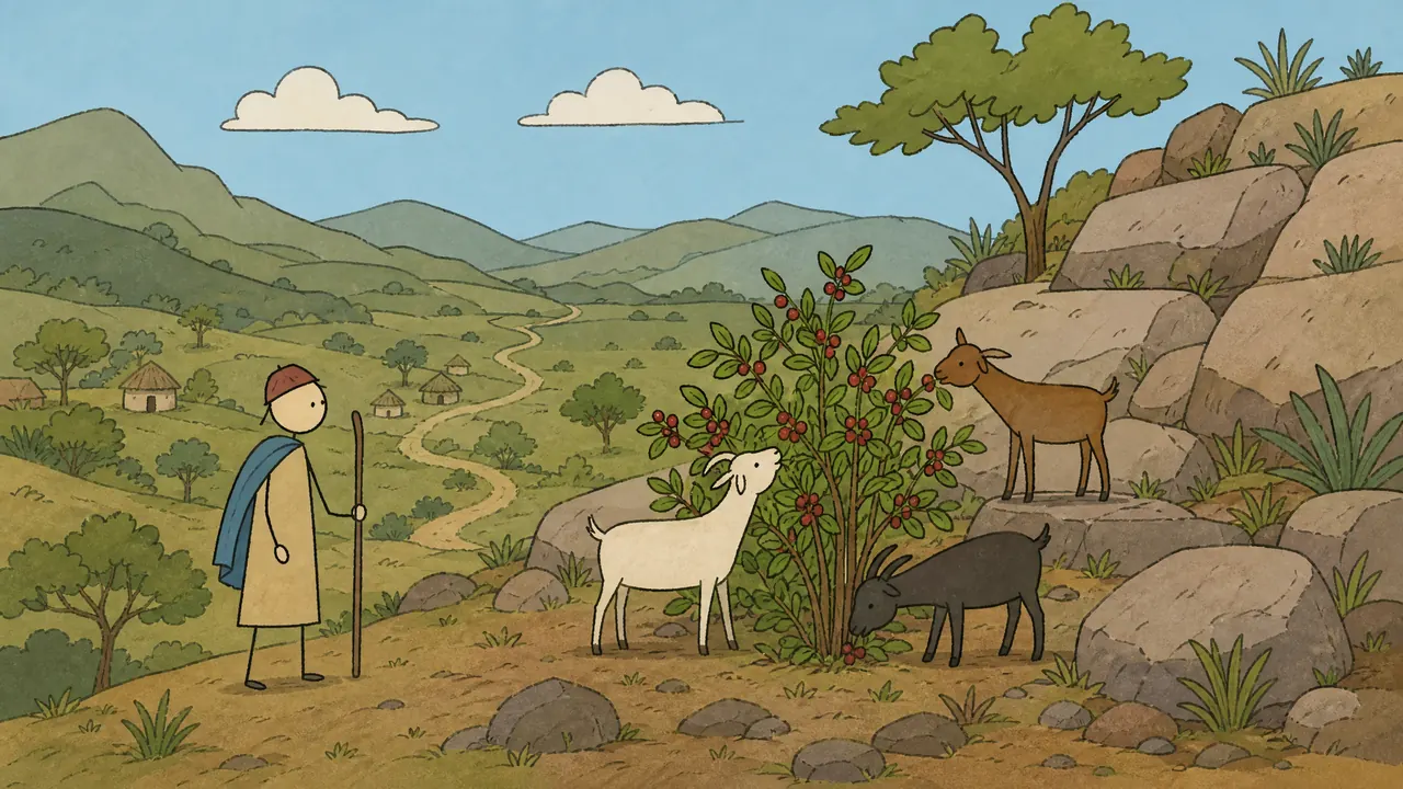 Coffee explainer historical detail illustration
